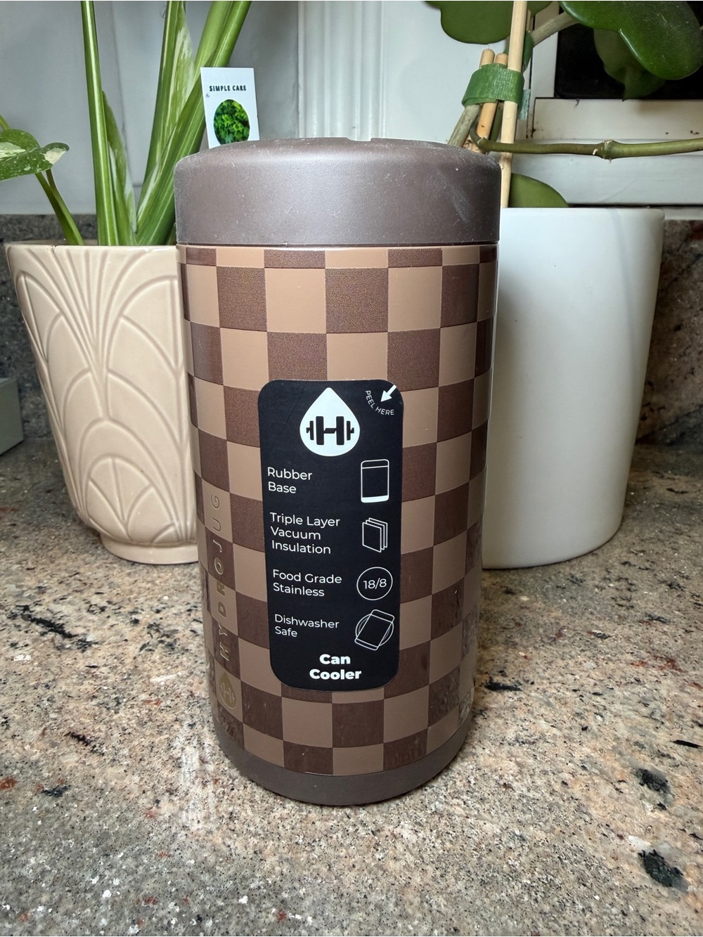 HydroJug 16oz Can Cooler - Autumn Checkers